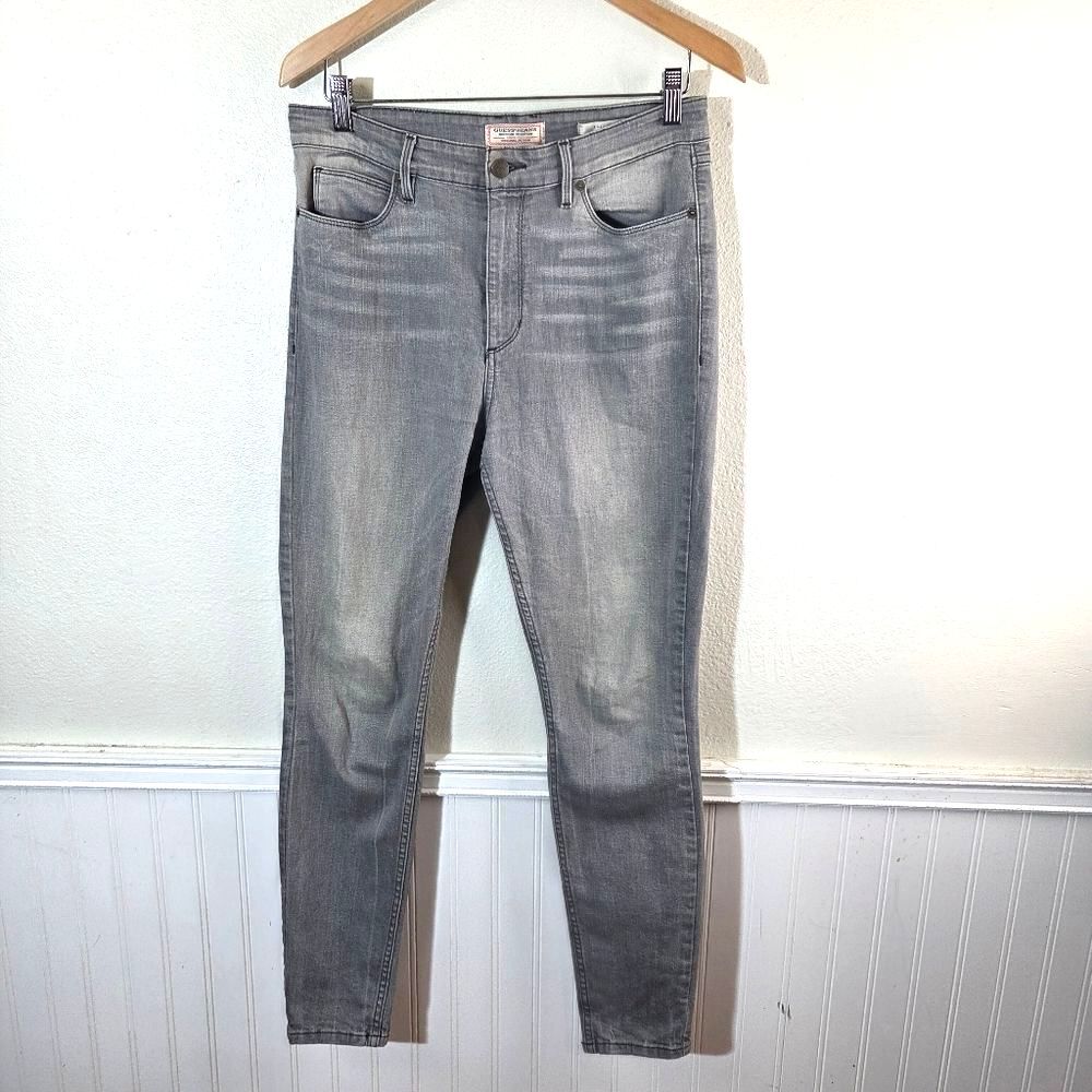 Guess 1981 Skinny Jeans Womens 31 Gray Stretch Denim Jean Pants Mid Rise Medium